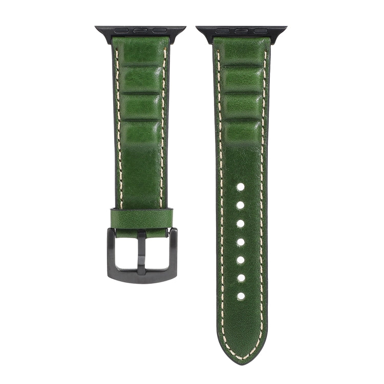 Genuine Leather Watch Band For Apple Watch Series 7 41mm / 6 & SE & 5 & 4 40mm / 3 & 2 & 1 38mm(Green) by bashfashion