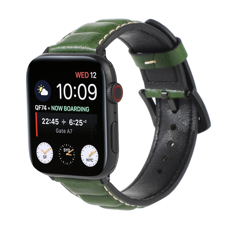 Genuine Leather Watch Band For Apple Watch Series 7 41mm / 6 & SE & 5 & 4 40mm / 3 & 2 & 1 38mm(Green) by bashfashion