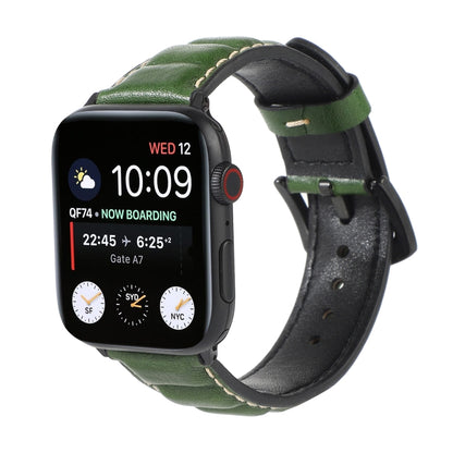 Genuine Leather Watch Band For Apple Watch Series 7 41mm / 6 & SE & 5 & 4 40mm / 3 & 2 & 1 38mm(Green) by bashfashion