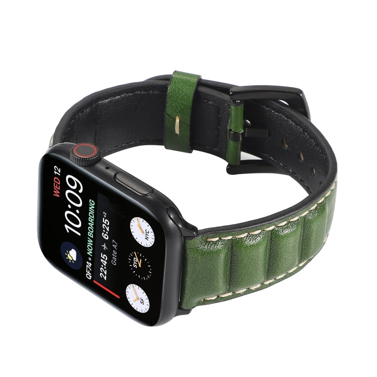 Genuine Leather Watch Band For Apple Watch Series 7 41mm / 6 & SE & 5 & 4 40mm / 3 & 2 & 1 38mm(Green) by bashfashion