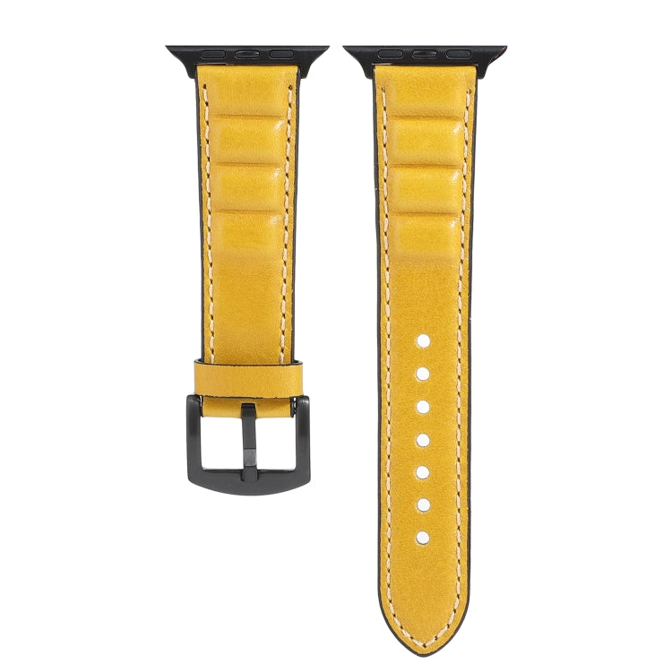 Genuine Leather Watch Band For Apple Watch Series 7 41mm / 6 & SE & 5 & 4 40mm / 3 & 2 & 1 38mm(Yellow) by bashfashion