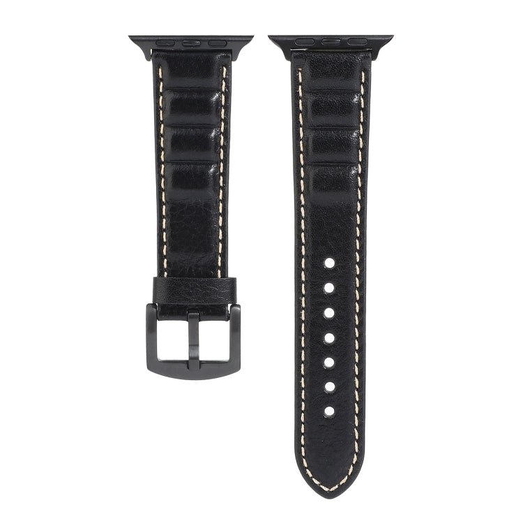 Genuine Leather Watch Band For Apple Watch Series 7 41mm / 6 & SE & 5 & 4 40mm / 3 & 2 & 1 38mm(Black) by bashfashion