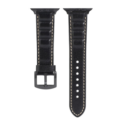 Genuine Leather Watch Band For Apple Watch Series 7 41mm / 6 & SE & 5 & 4 40mm / 3 & 2 & 1 38mm(Black) by bashfashion