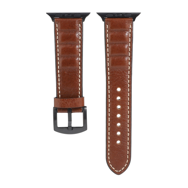 Genuine Leather Watch Band For Apple Watch Series 7 41mm / 6 & SE & 5 & 4 40mm / 3 & 2 & 1 38mm(Dark Brown) by bashfashion