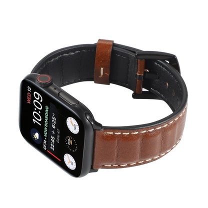 Genuine Leather Watch Band For Apple Watch Series 7 41mm / 6 & SE & 5 & 4 40mm / 3 & 2 & 1 38mm(Dark Brown) by bashfashion
