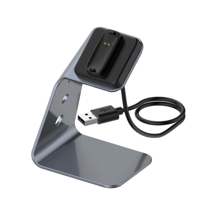 For Fitbit Inspire 2 Aluminum Alloy Charger Holder with Chip Protection, Support Fast Charging(Grey) by bashfashion