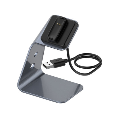 For Fitbit Inspire 2 Aluminum Alloy Charger Holder with Chip Protection, Support Fast Charging(Grey) by bashfashion