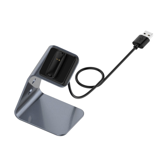 For Fitbit Inspire 2 Aluminum Alloy Charger Holder with Chip Protection, Support Fast Charging(Grey) by bashfashion