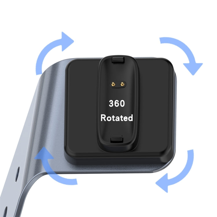 For Fitbit Inspire 2 Aluminum Alloy Charger Holder with Chip Protection, Support Fast Charging(Grey) by bashfashion