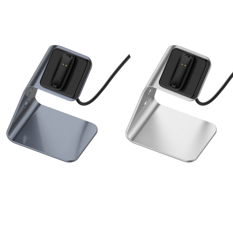For Fitbit Inspire 2 Aluminum Alloy Charger Holder with Chip Protection, Support Fast Charging(Grey) by bashfashion