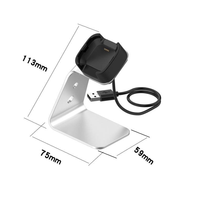 For Fitbit Versa / Versa Lite / Versa SE Universal Aluminum Alloy Charger Holder with Chip Protection, Support Fast Charging(Grey) by bashfashion