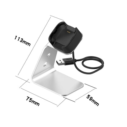 For Fitbit Versa / Versa Lite / Versa SE Universal Aluminum Alloy Charger Holder with Chip Protection, Support Fast Charging(Grey) by bashfashion