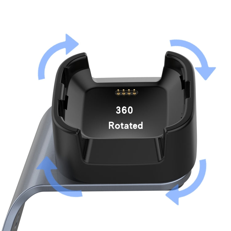 For Fitbit Versa / Versa Lite / Versa SE Universal Aluminum Alloy Charger Holder with Chip Protection, Support Fast Charging(Grey) by bashfashion