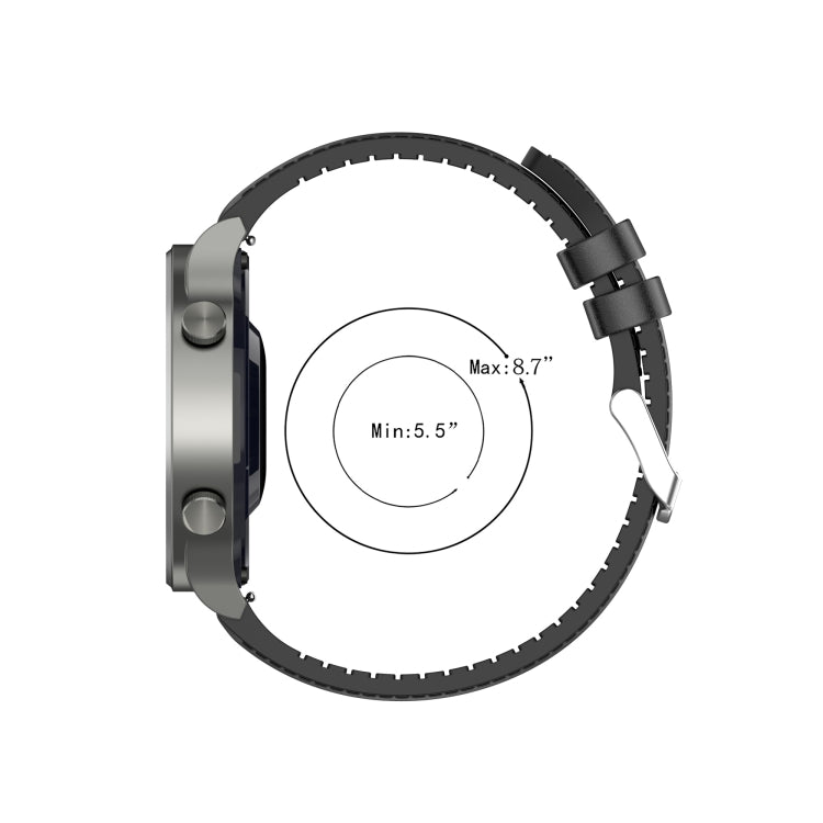 22mm Silicone Leather Watch Band for Huawei Watch GT 2 Pro(Black) by bashfashion