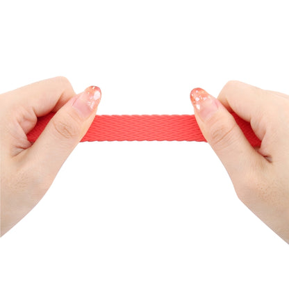 Single-turn Woven Pattern Silicone Watch Band For Apple Watch Series 7 45mm / 6 & SE & 5 & 4 44mm / 3 & 2 & 1 42mm, Size:S(Watermelon Red) by bashfashion