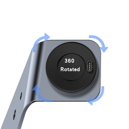 For Garmin Forerunner 745 / Venu Sq / Fenix 6 Universal Aluminum Alloy Magnetic Charger Holder with Chip Protection, Support Fast Charging, Style:Left Interface(Grey) by bashfashion