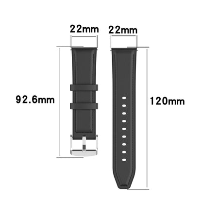 22mm Silicone Leather Watch Band for Samsung Galaxy Watch 3 45mm(Brown) by bashfashion