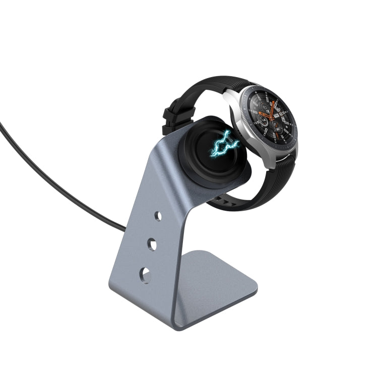 For Samsung R800 / Galaxy Watch Universal Aluminum Alloy Magnetic Charger Holder with Chip Protection, Support Fast Charging(Grey) by bashfashion