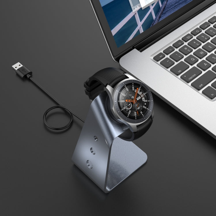 For Samsung R800 / Galaxy Watch Universal Aluminum Alloy Magnetic Charger Holder with Chip Protection, Support Fast Charging(Grey) by bashfashion