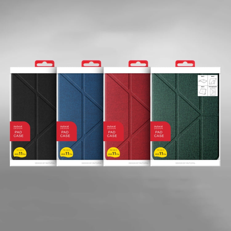 Mutural Multi-fold Smart Leather Tablet Case For iPad Air 2022 / 2020 10.9(Blue) by Mutural