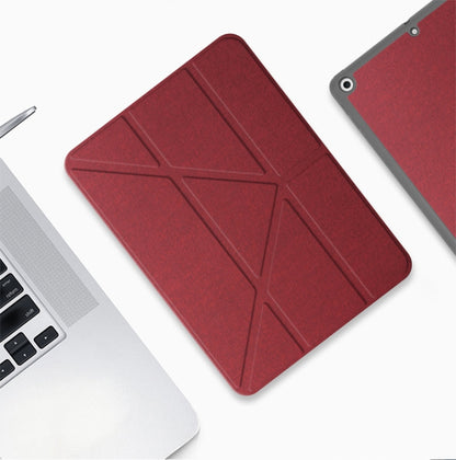 Mutural Multi-fold Smart Leather Tablet Case For iPad Air 2022 / 2020 10.9(Red) by Mutural