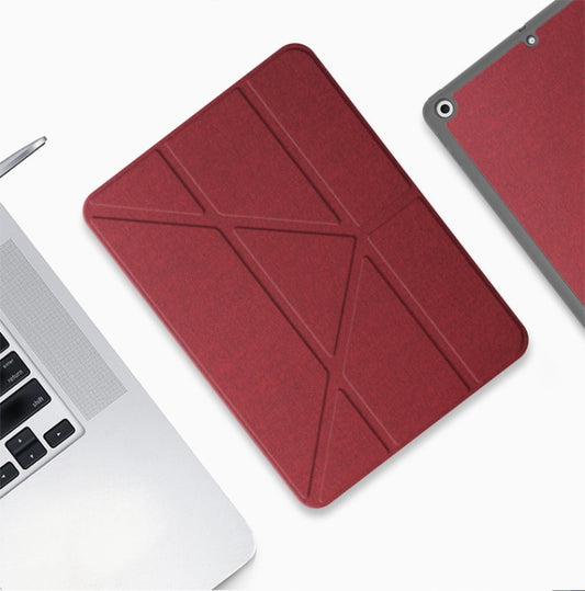 Mutural Multi-fold Smart Leather Tablet Case For iPad Air 2022 / 2020 10.9(Red) by Mutural
