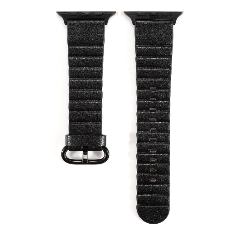 Loop Stripes Watch Band with Iron Buckle For Apple Watch Series 7 41mm / 6 & SE & 5 & 4 40mm / 3 & 2 & 1 38mm(Black) by bashfashion
