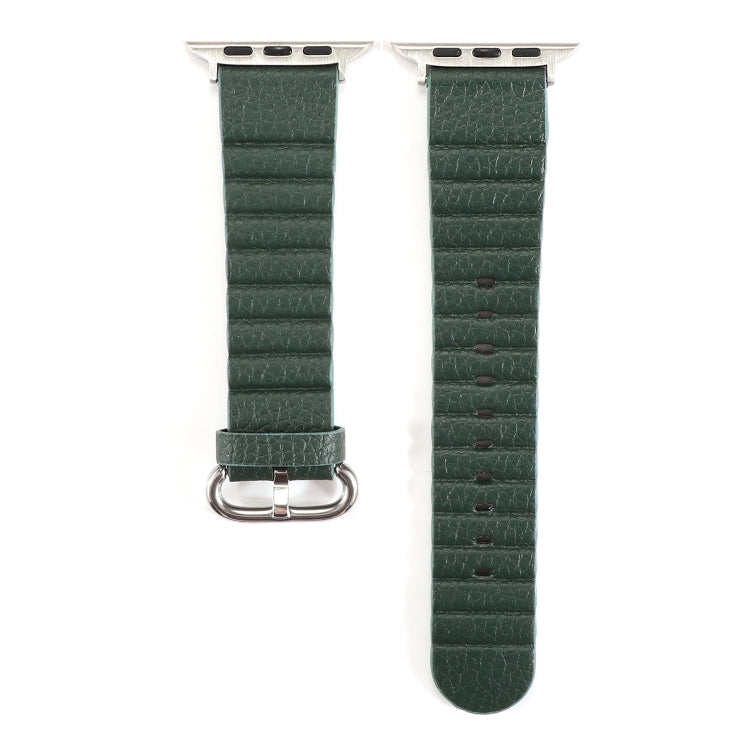 Loop Stripes Watch Band with Iron Buckle For Apple Watch Series 7 41mm / 6 & SE & 5 & 4 40mm / 3 & 2 & 1 38mm(Dark Green) by bashfashion