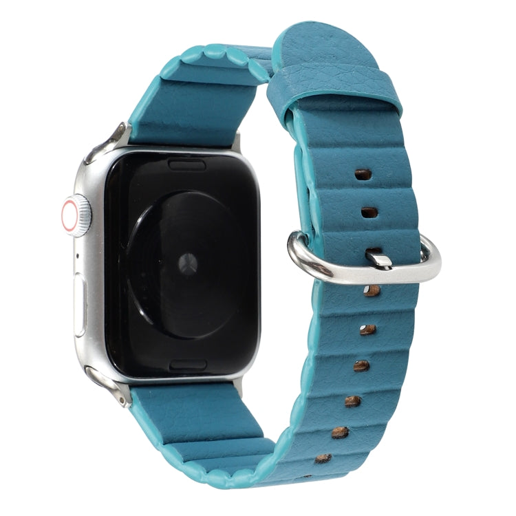 Loop Stripes Watch Band with Iron Buckle For Apple Watch Series 7 41mm / 6 & SE & 5 & 4 40mm / 3 & 2 & 1 38mm(Sky Blue) by bashfashion