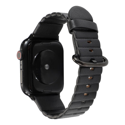 Loop Stripes Watch Band with Iron Buckle For Apple Watch Series 7 45mm / 6 & SE & 5 & 4 44mm / 3 & 2 & 1 42mm(Black) by bashfashion