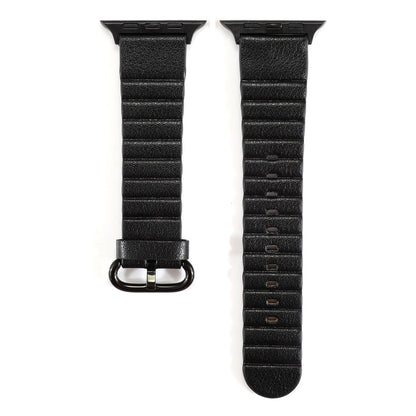 Loop Stripes Watch Band with Iron Buckle For Apple Watch Series 7 45mm / 6 & SE & 5 & 4 44mm / 3 & 2 & 1 42mm(Black) by bashfashion