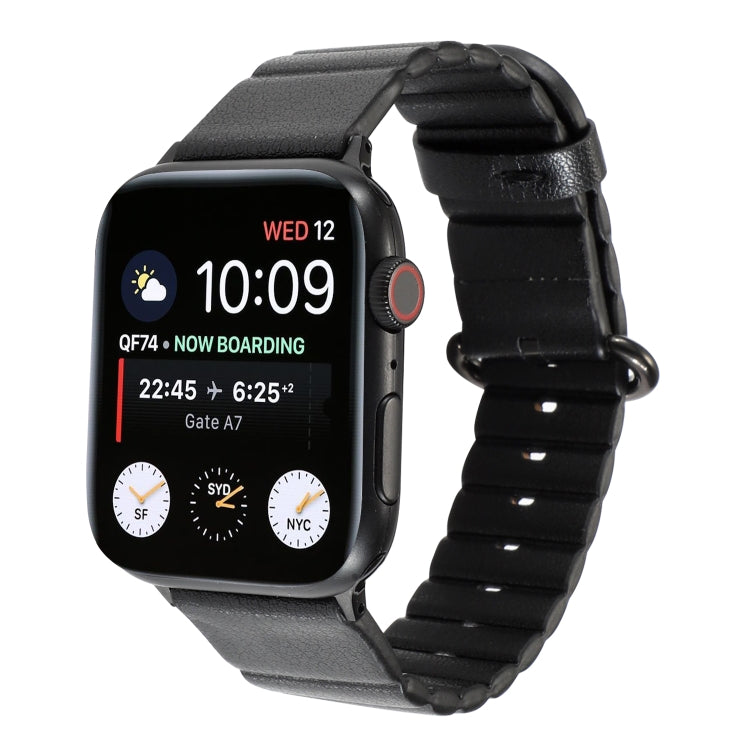 Loop Stripes Watch Band with Iron Buckle For Apple Watch Series 7 45mm / 6 & SE & 5 & 4 44mm / 3 & 2 & 1 42mm(Black) by bashfashion