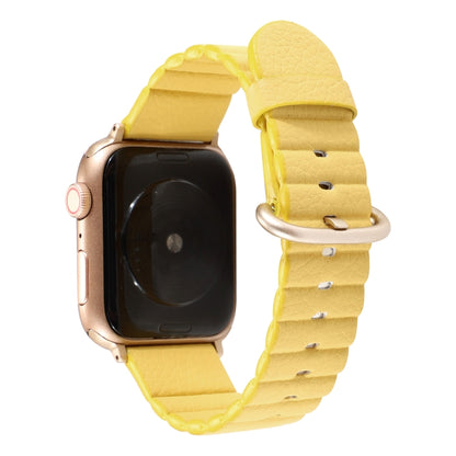 Loop Stripes Watch Band with Iron Buckle For Apple Watch Series 7 45mm / 6 & SE & 5 & 4 44mm / 3 & 2 & 1 42mm(Yellow) by bashfashion