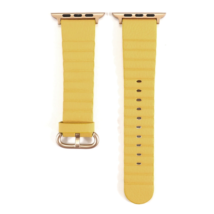 Loop Stripes Watch Band with Iron Buckle For Apple Watch Series 7 45mm / 6 & SE & 5 & 4 44mm / 3 & 2 & 1 42mm(Yellow) by bashfashion