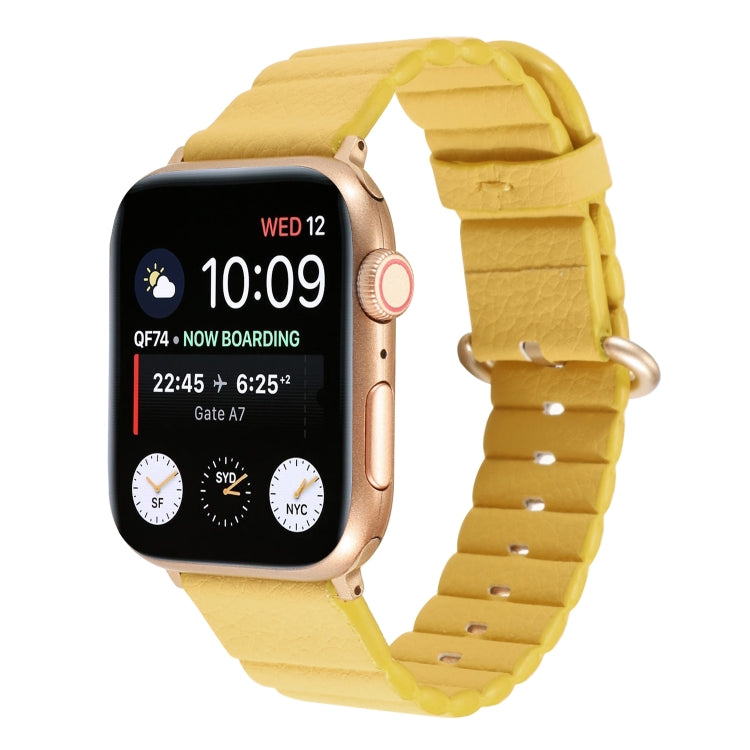 Loop Stripes Watch Band with Iron Buckle For Apple Watch Series 7 45mm / 6 & SE & 5 & 4 44mm / 3 & 2 & 1 42mm(Yellow) by bashfashion