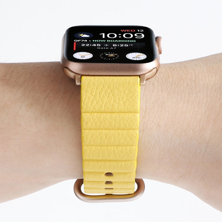 Loop Stripes Watch Band with Iron Buckle For Apple Watch Series 7 45mm / 6 & SE & 5 & 4 44mm / 3 & 2 & 1 42mm(Yellow) by bashfashion