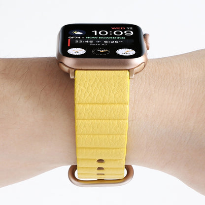 Loop Stripes Watch Band with Iron Buckle For Apple Watch Series 7 45mm / 6 & SE & 5 & 4 44mm / 3 & 2 & 1 42mm(Yellow) by bashfashion