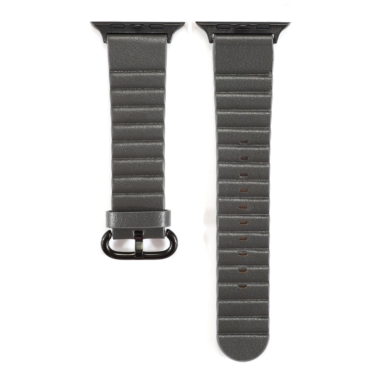 Loop Stripes Watch Band with Iron Buckle For Apple Watch Series 7 45mm / 6 & SE & 5 & 4 44mm / 3 & 2 & 1 42mm(Grey) by bashfashion