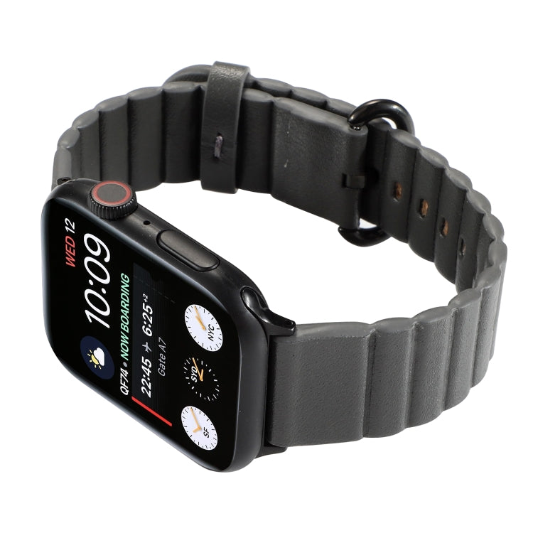 Loop Stripes Watch Band with Iron Buckle For Apple Watch Series 7 45mm / 6 & SE & 5 & 4 44mm / 3 & 2 & 1 42mm(Grey) by bashfashion