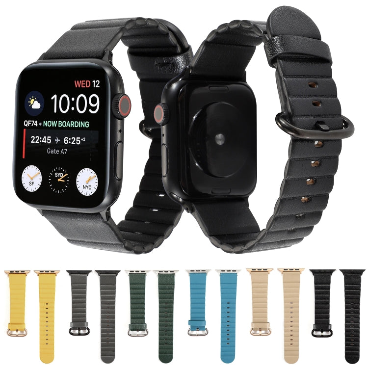 Loop Stripes Watch Band with Iron Buckle For Apple Watch Series 7 45mm / 6 & SE & 5 & 4 44mm / 3 & 2 & 1 42mm(Yellow) by bashfashion