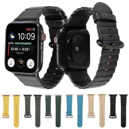 Loop Stripes Watch Band with Iron Buckle For Apple Watch Series 7 45mm / 6 & SE & 5 & 4 44mm / 3 & 2 & 1 42mm(Yellow) by bashfashion