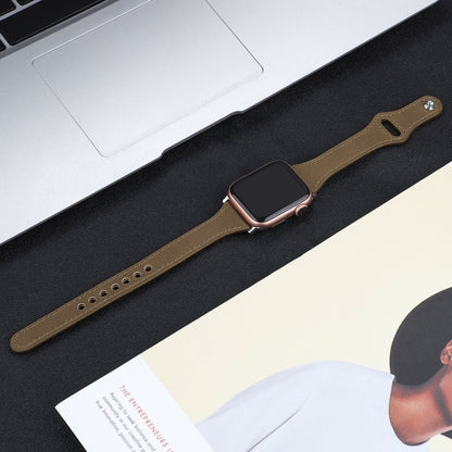 Leather Watch Band with Steel Button For Apple Watch Ultra 49mm&Watch Ultra 2 49mm / Series 9&8&7 45mm / SE 3&SE 2&6&SE&5&4 44mm / 3&2&1 42mm(Light Brown) by bashfashion