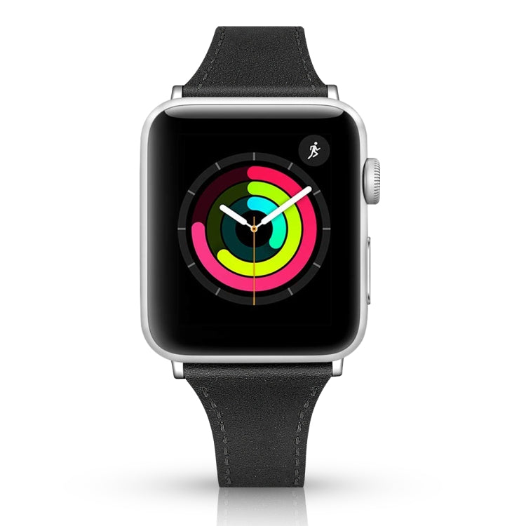 Leather Watch Band with Steel Button For Apple Watch Ultra 49mm&Watch Ultra 2 49mm / Series 9&8&7 45mm / SE 3&SE 2&6&SE&5&4 44mm / 3&2&1 42mm(Black) by bashfashion