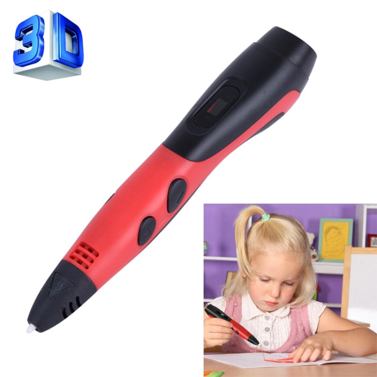 Gen 6th ABS / PLA Filament Kids DIY Drawing 3D Printing Pen with LCD Display(Red+Black) by bashfashion