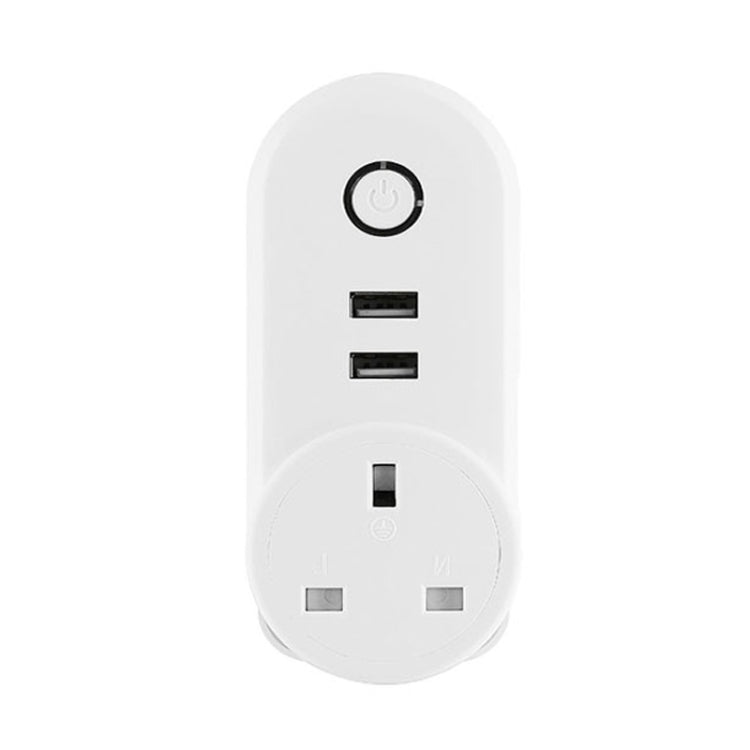 SA-002 2 USB Ports + 1 UK Socket WiFi Smart Power Plug Socket, Compatible with Alexa and Google Home, AC 110V-230V, UK Plug by bashfashion