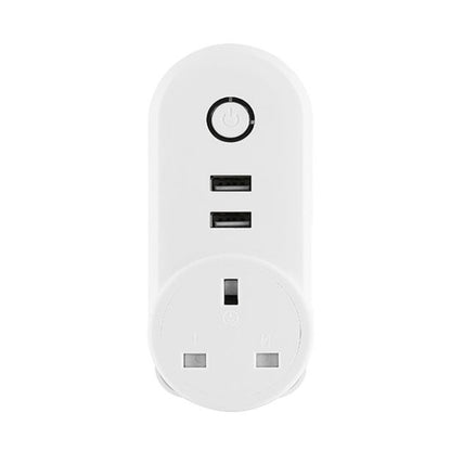 SA-002 2 USB Ports + 1 UK Socket WiFi Smart Power Plug Socket, Compatible with Alexa and Google Home, AC 110V-230V, UK Plug by bashfashion