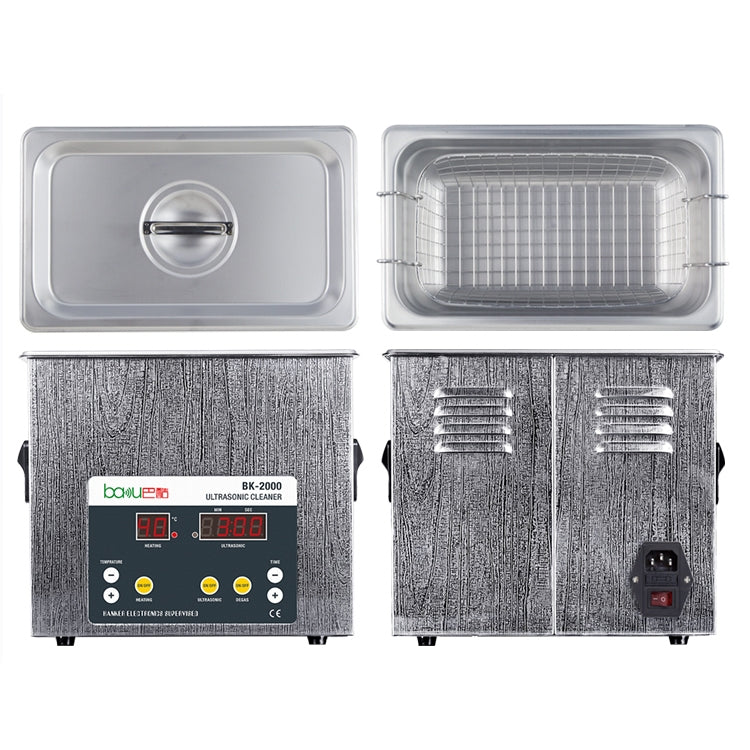 BAKU BK-2000 120W 3.36L LCD Display Heating Ultrasonic Cleaner with Basket, AC 220V, EU Plug by BAKU