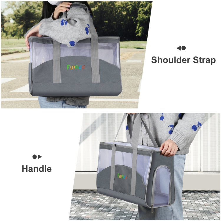 FUNADD Portable Breathable Pet Bag Outdoor Shoulder Tote Bag (Grey) by FunAdd