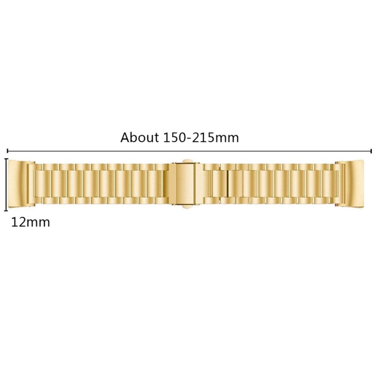 Three Beads Slingshot Buckle Solid Stainless Steel Watch Band for Fitbit Charge 4 (Gold) by bashfashion