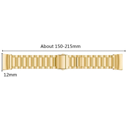 Three Beads Slingshot Buckle Solid Stainless Steel Watch Band for Fitbit Charge 4 (Gold) by bashfashion